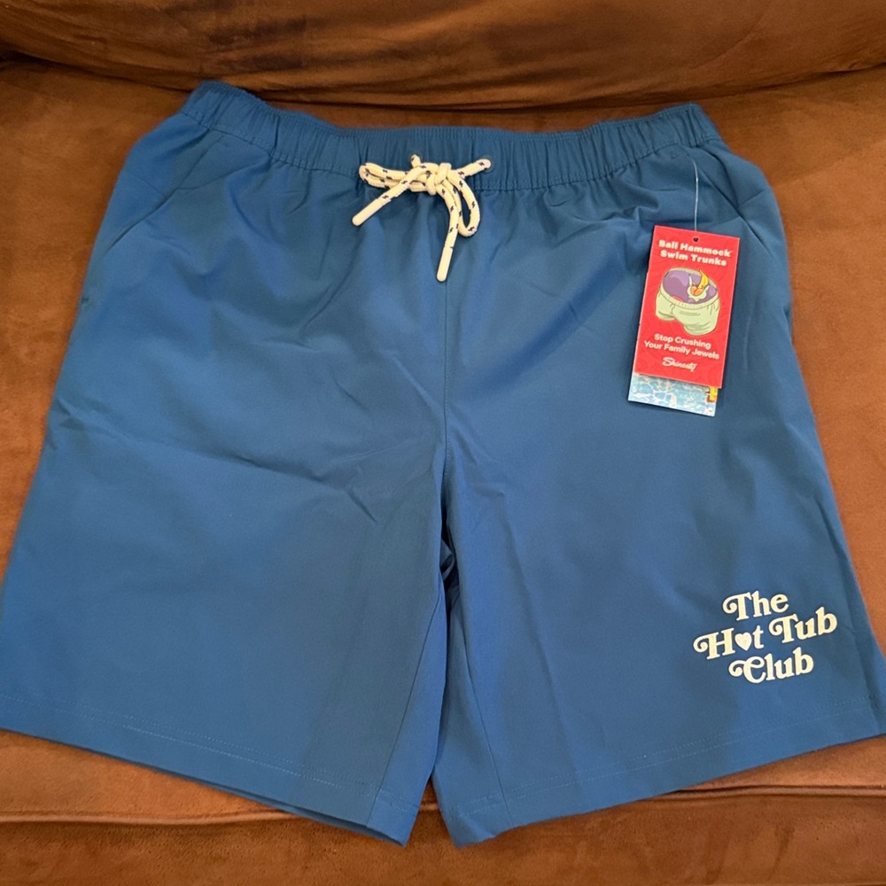 The Hot Tub Club Men’s Blue Swim Trunks